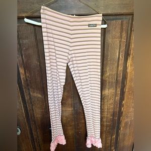 Matilda Jane Striped Ruffle Icings Leggings, size 12, EUC